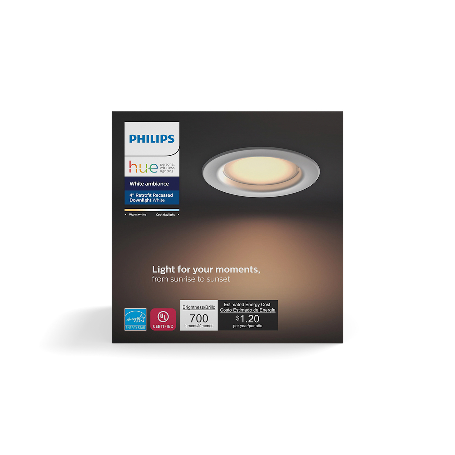 Photos - Light Bulb Philips Hue White 4 in. W LED Smart-Enabled Retrofit Kit 9.5 W 5996311U5 
