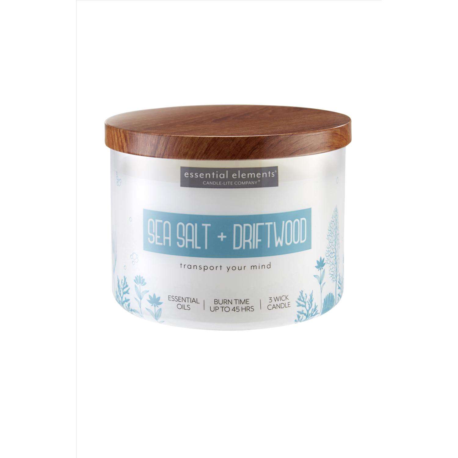 Candle Lite Essential Elements White Driftwood/Sea Salt Scent Tumbler