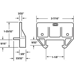 Prime-Line Plastic Center Guide Drawer Track Guide 1 pk