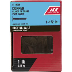 Ace 1-1/2 in. Roofing Copper Nail Large Head 1 lb