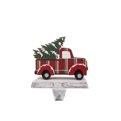 Glitzhome Multicolored Red Truck Stocking Holder 6.12 in.