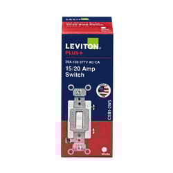 Leviton 20 amps Single Pole Toggle AC Quiet Switch White 1 pk