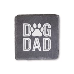 P Graham Dunn Dog Dad Gray Stoneware Slate Coaster Set 4 pk