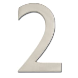 Architectural Mailboxes 4 in. Silver Brass Screw-On Number 2 1 pc