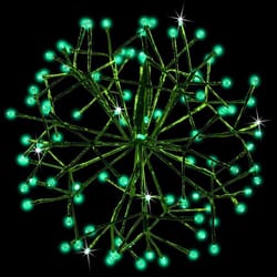 Celebrations Platinum LED Green Shimmer Sphere 16 in. Hanging Decor