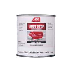 Ace Rust Stop Indoor and Outdoor Gloss White Enamel Rust Prevention Paint 1/2 pt