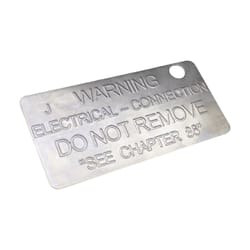 Sigma Engineered Solutions ProConnex 0 in. D Aluminum Ground Code Tag For Grounding 1 pk