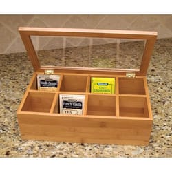 Lipper International Clear/Natural Acrylic/Bamboo Tea Box