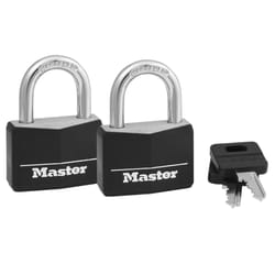 Master Lock 141T 1-7/8 in. H X 1-9/16 in. W Vinyl 4-Pin Cylinder Padlock Keyed Alike