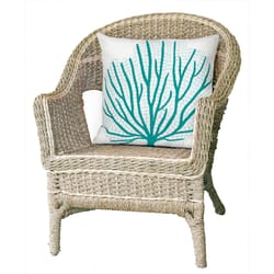 Liora Manne Visions III Aqua Coral Fan Polyester Throw Pillow 20 in. H X 2 in. W X 20 in. L