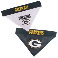 Pets First Green/White Green Bay Packers Cotton/Nylon Dog Collar Bandana Small/Medium