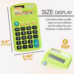 Bazic Products Assorted 8 digit Solar Powered Pocket Calculator