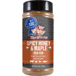 Three Little Pigs Pigs Spicy Honey & Maple Bar-B-Q Rub/Seasoning 12.3 oz