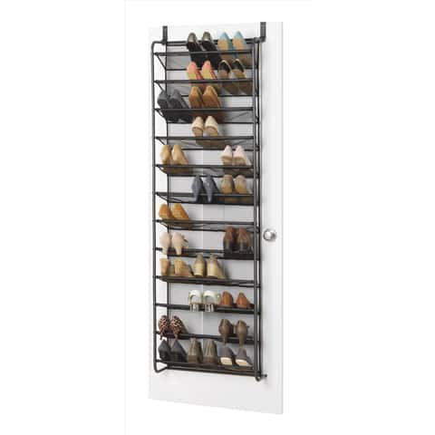 Whitmor Hanging 8 Section Shoe Shelves, Gray