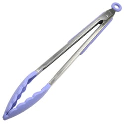 Chef Craft Premium Pastel Blue Silicone/Stainless Steel Tongs