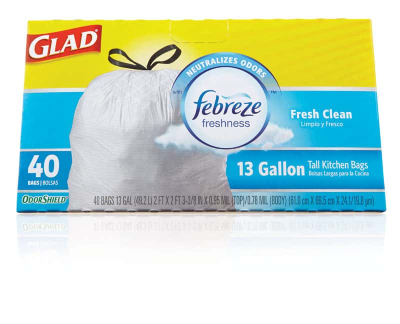 Glad Force Flex Plus 13 gal Mountain Air Scent Tall Kitchen Bags Drawstring  34 pk 0.82 mil - Ace Hardware