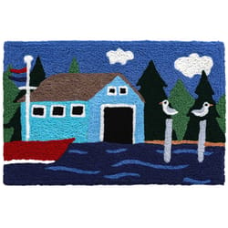 Jellybean 20 in. W X 30 in. L Multi-Color Lakeside Boathouse Polyester Accent Rug