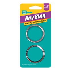 Lucky Line 1-1/4 in. D Nickel-Plated Steel Silver Split Key Ring