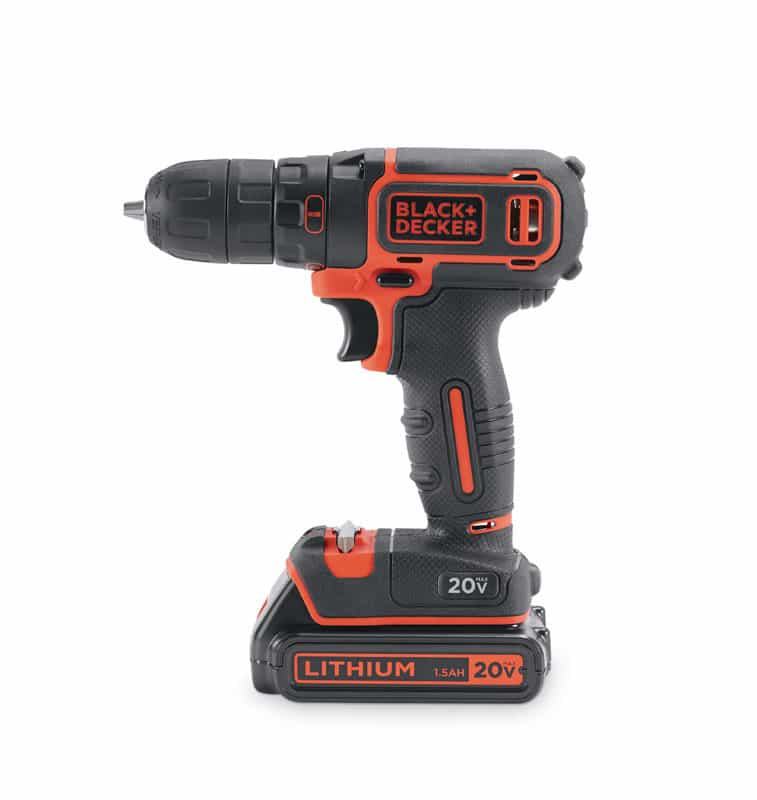Black and Decker 20 volt Brushed Cordless Compact Drill/Driver Kit 3/8 ...