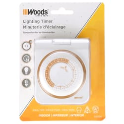 Woods Indoor Mechanical Timer 125 V White