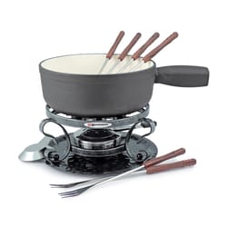 Matte Swissmar Lugano Black 2 qt Cast Iron Fondue Set