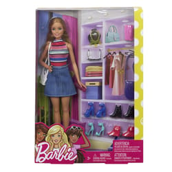 Mattel Barbie Doll and Accessories Set Plastic Multicolored 11 pc