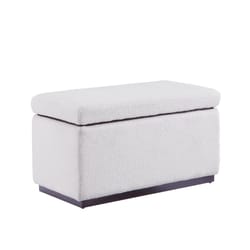 Linon Home Decor Stella Natural Sherpa Fabric Modern Ottoman 1 pk