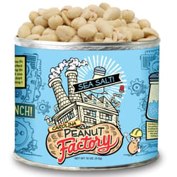 1 in 6 Snacks Carolina Peanut Factory Gourmet Sea Salt Peanuts 10 oz Can