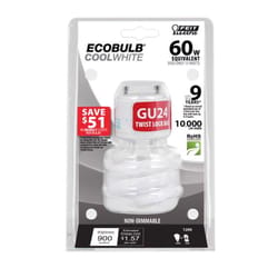 Feit Ecobulb 13 W G25 2.09 in. D X 3.66 in. L CFL Bulb Soft White Spiral 2700 K 1 pk