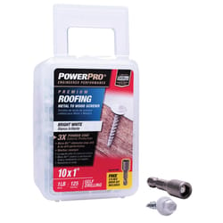 HILLMAN Power Pro No. 10 Ga. X 1 in. L Hex Drive Washer Head Coarse Roofing Screws