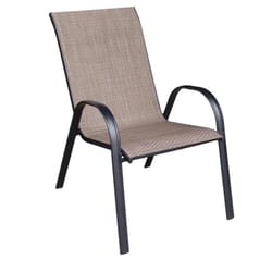 Living Accent Black Steel Frame Sling Chair Tan