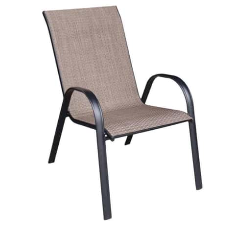 Living Accents Black Steel Frame Sling Chair Tan Ace Hardware