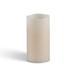 Everlasting Glow Bisque Vanilla Scent Wavy Edge Pillar Flameless Flickering Candle