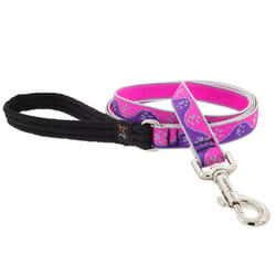 Lupine Pet Reflective Pink Paws Nylon Dog Leash