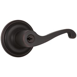 Brinks Push Pull Rotate Glenshaw Oil Rubbed Bronze Entry Lever KW1 1.75 in.