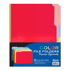 Bazic Products Assorted Tabbed File Folder 6 pk