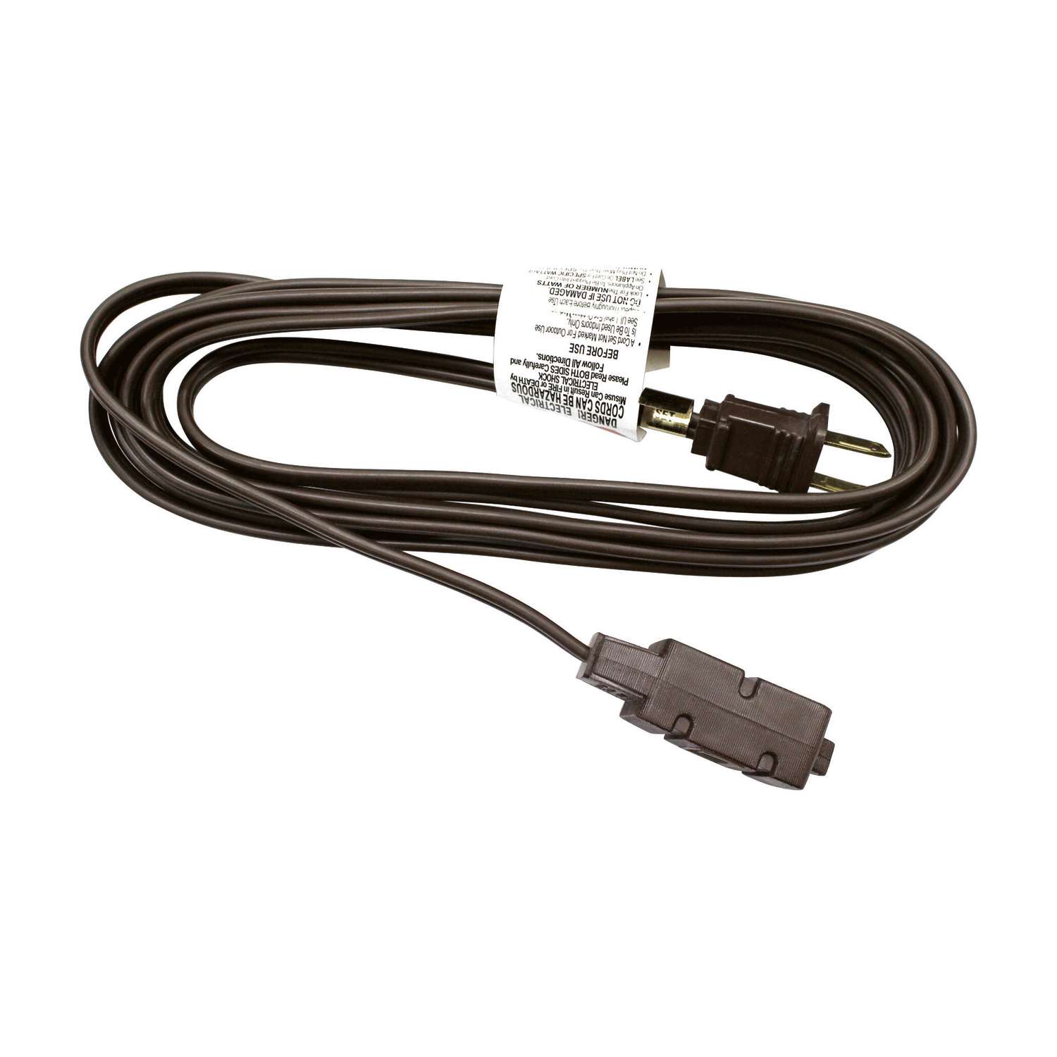 Ace Indoor 12 ft. L Brown Extension Cord 16/2 SPT2 Ace