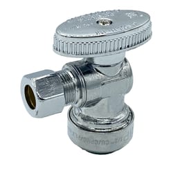 Champion Plumbing 1/2 in. Push X 3/8 in. Compression Brass Angle Stop Valve