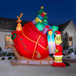 Gemmy Grinch and Max Sleigh 155 in. Inflatable