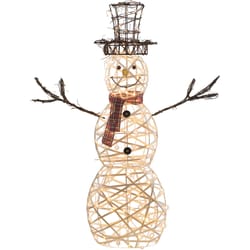 Sienna LED White 4 ft. 3D Wire Snowman Yard Decor