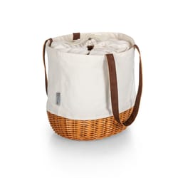 Picnic Time Coronado Canvas and Willow 14.17 in. L X 11.42 in. W X 13.4 in. H Beige Picnic Basket To