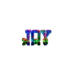 Luxe Light Decor Inc Multicolored Iridescent Joy Letter Table Decor