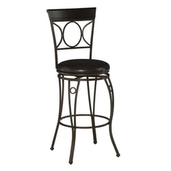 Linon Home Decor Black Polyurethane Swivel Barstool 30 in.