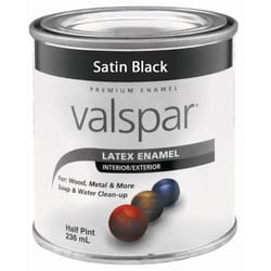 Valspar Satin Black Enamel Paint Exterior and Interior 0.5 pt