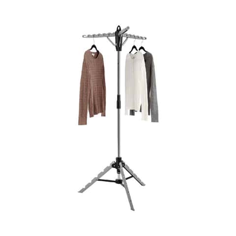 Whitmor 11-Bar Folding Metal Clothes Drying Rack with Top Shelf