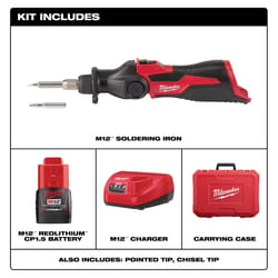 Milwaukee M12 Cordless Adjustable Soldering Iron Kit 16 W 1 pk