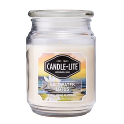 Candle Lite Everyday White Saltwater Lotus Scent Candle Jar 18 oz