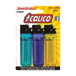 Calico Translucent Disposable Cigarette Lighter 3 pk