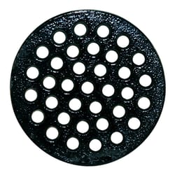 White Plastic Floor Drain Cover - 6-1/8 with Tabs