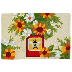 Jellybean 20 in. W X 30 in. L Multi-Color Honey Bee Tin Can Polyester Accent Rug